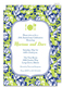 Blue Floral on Green Invitations Image 4 of 7